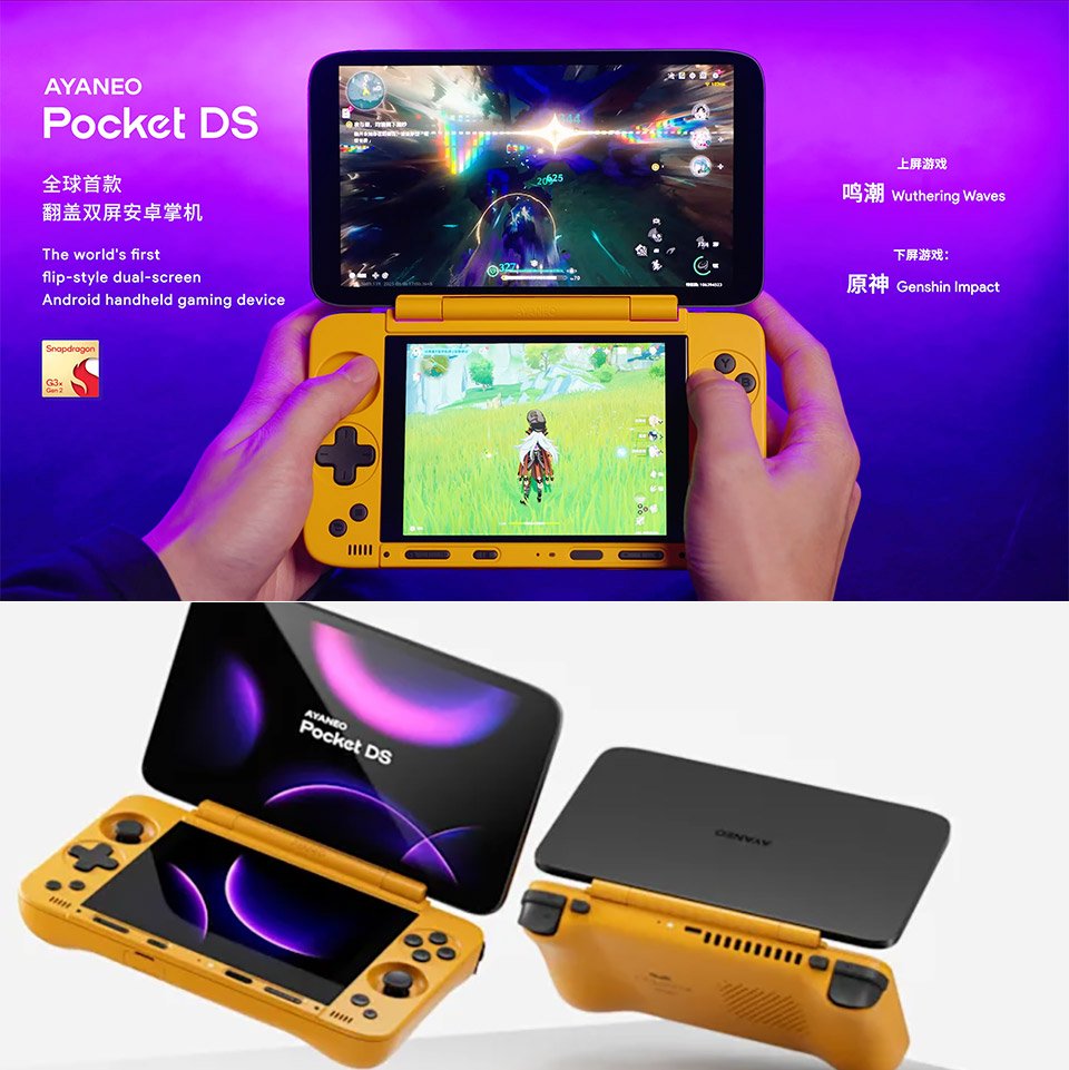 AYANEO Pocket DS Flip-Style, Dual-Screen Android Handheld